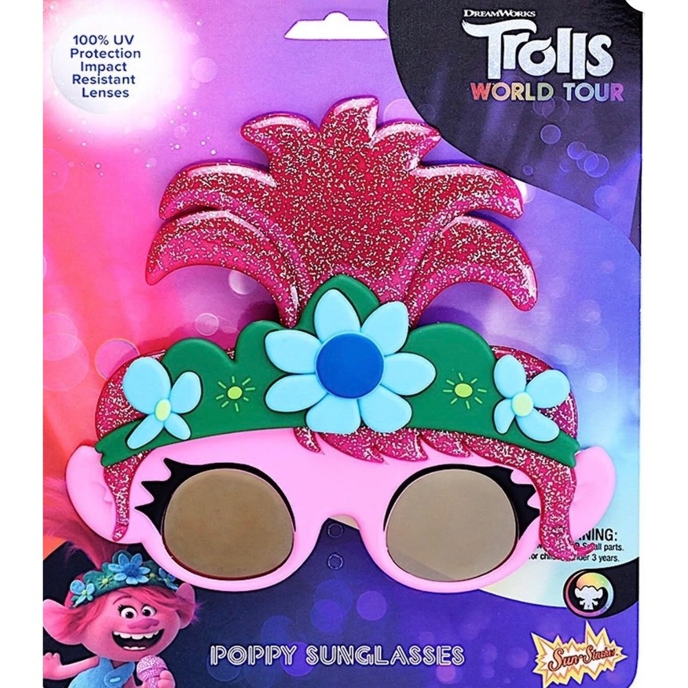 Trolls Sunglass Sun-Staches Poppy‎ Character UV400 One Size NWT